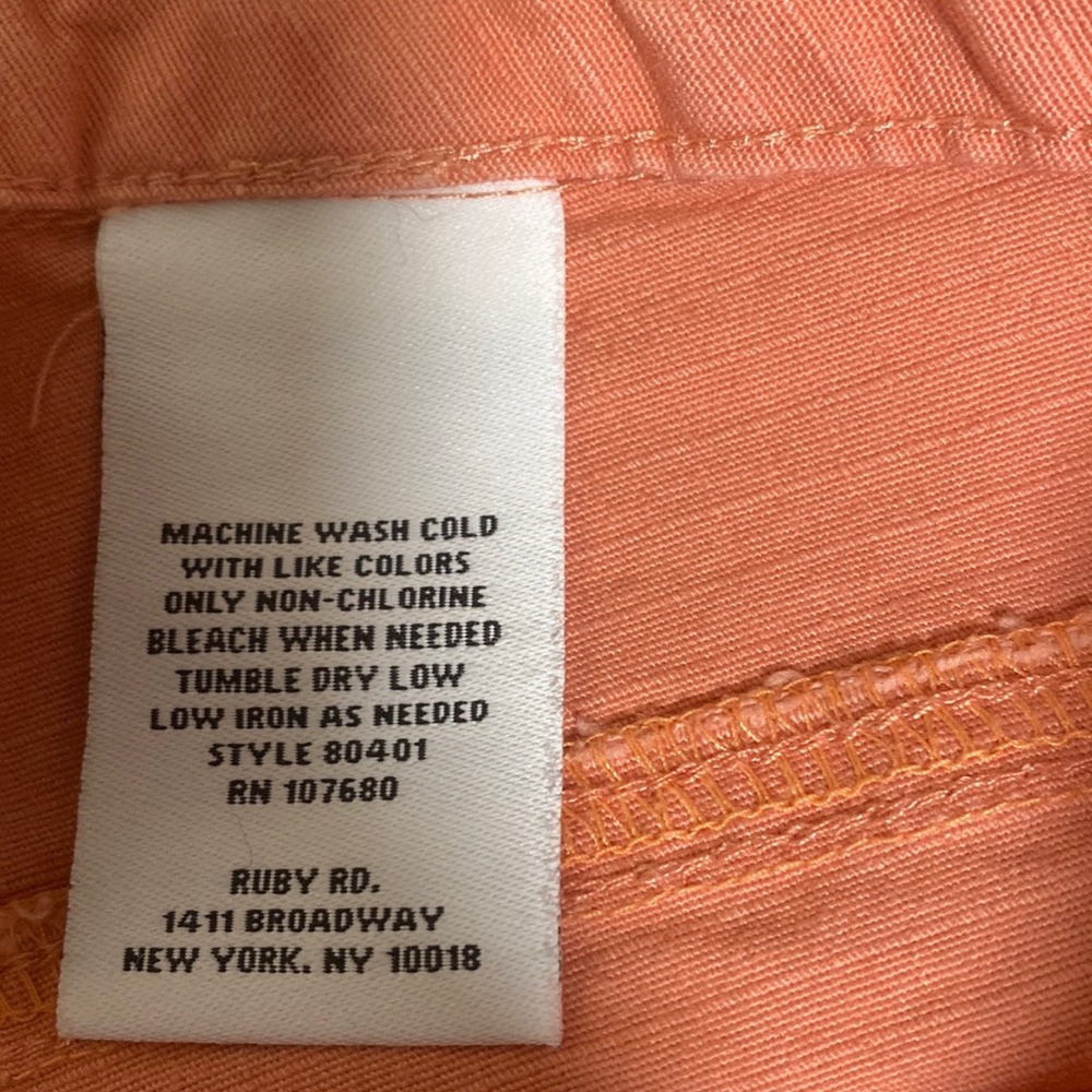 Ruby Rd orange crop pants size 6 - Picture 3 of 10